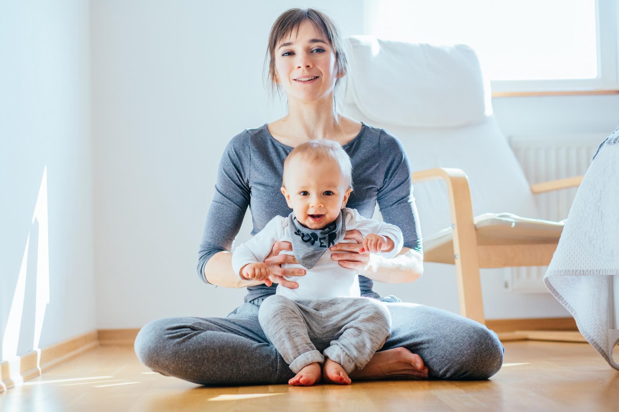 Mother and child, homeless success story - not real image of family for privacy 